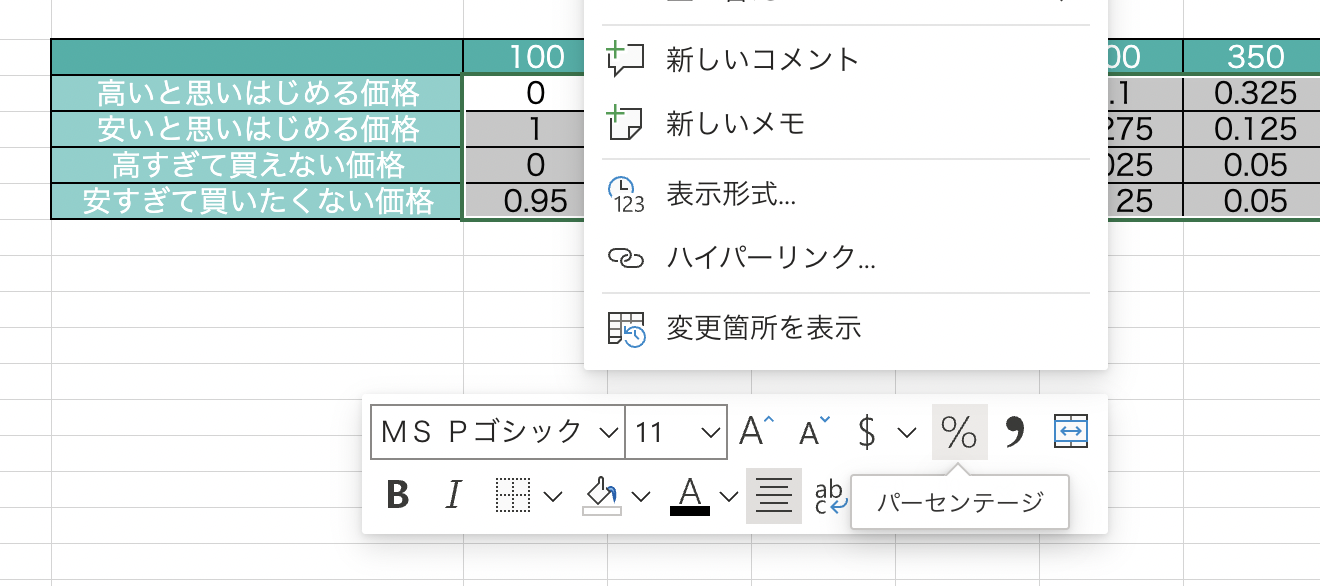 パーセンテージ