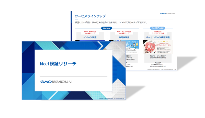 No.1検証リサーチ サービス紹介資料表紙